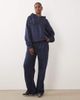 Kaiia Kaiia cotton rich boucle logo oversized hoodie in deep blue - part of a set - 2