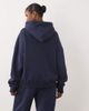 Kaiia Kaiia cotton rich boucle logo oversized hoodie in deep blue - part of a set - 3