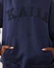 Kaiia Kaiia cotton rich boucle logo oversized hoodie in deep blue - part of a set - 4