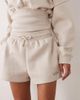 Kaiia Kaiia cotton rich cinched waist sweat shorts in beige - part of a set-Neutral - 3