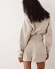 Kaiia Kaiia cotton rich cinched waist sweat shorts in beige - part of a set-Neutral - 4