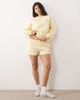 Kaiia Kaiia cotton rich contrast printed logo sweatshirt fabric mini shorts in lemon & pink - part of a set-Yellow - 1