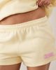 Kaiia Kaiia cotton rich contrast printed logo sweatshirt fabric mini shorts in lemon & pink - part of a set-Yellow - 3