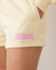 Kaiia Kaiia cotton rich contrast printed logo sweatshirt fabric mini shorts in lemon & pink - part of a set-Yellow - 4