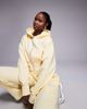 Kaiia Kaiia cotton rich embroidered bow logo cropped zip up hoodie in lemon and blue - part of a set-Multi - 2