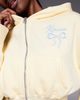 Kaiia Kaiia cotton rich embroidered bow logo cropped zip up hoodie in lemon and blue - part of a set-Multi - 4