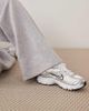 Kaiia Kaiia cotton rich embroidered logo detail double waistband wide leg sweatpants in gray and white - part of a set - 4