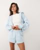 Kaiia Kaiia cotton rich embroidered logo detail sweat shorts set in baby blue polka - 1