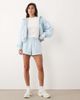 Kaiia Kaiia cotton rich embroidered logo detail sweat shorts set in baby blue polka - 2