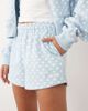 Kaiia Kaiia cotton rich embroidered logo detail sweat shorts set in baby blue polka - 3
