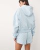 Kaiia Kaiia cotton rich embroidered logo detail sweat shorts set in baby blue polka - 4