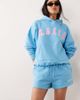 Kaiia Kaiia cotton rich embroidered logo mini sweat shorts in baby blue and pink - part of a set - 1