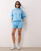 Kaiia Kaiia cotton rich embroidered logo mini sweat shorts in baby blue and pink - part of a set - 2