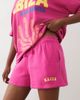 Kaiia Kaiia cotton rich embroidered logo mini sweat shorts in hot pink and orange - part of a set - 2