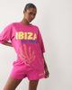 Kaiia Kaiia cotton rich embroidered logo mini sweat shorts in hot pink and orange - part of a set - 3