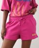 Kaiia Kaiia cotton rich embroidered logo mini sweat shorts in hot pink and orange - part of a set - 4