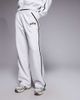 Kaiia Kaiia cotton rich embroidered logo side stripe wide leg sweatpants in light gray - part of a set - 2