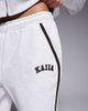 Kaiia Kaiia cotton rich embroidered logo side stripe wide leg sweatpants in light gray - part of a set - 3