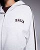 Kaiia Kaiia cotton rich embroidered logo side stripe zip up hoodie in light gray - part of a set - 3