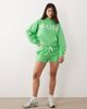 Kaiia Kaiia cotton rich embroidered logo sweatshirt fabric shorts in bright green - part of a set - 1