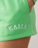 Kaiia Kaiia cotton rich embroidered logo sweatshirt fabric shorts in bright green - part of a set - 3