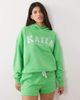 Kaiia Kaiia cotton rich embroidered logo sweatshirt fabric shorts in bright green - part of a set - 4
