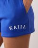 Kaiia Kaiia cotton rich embroidered logo sweatshirt fabric shorts in cobalt - part of a set-Blue - 3