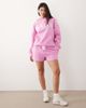 Kaiia Kaiia cotton rich embroidered logo sweatshirt fabric shorts in light pink - part of a set - 2