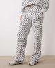 Kaiia Kaiia cotton rich embroidered logo wide leg sweatpants in gray and black polka dot - part of a set-Multi - 2