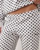 Kaiia Kaiia cotton rich embroidered logo wide leg sweatpants in gray and black polka dot - part of a set-Multi - 3