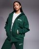 Kaiia Kaiia cotton rich embroidered logo zip up hoodie in forest green - part of a set - 1