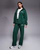 Kaiia Kaiia cotton rich embroidered logo zip up hoodie in forest green - part of a set - 3