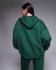 Kaiia Kaiia cotton rich embroidered logo zip up hoodie in forest green - part of a set - 4