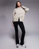 Kaiia Kaiia cotton rich embroidered logo zip up hoodie in stone-Neutral - 3