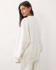 Kaiia Kaiia cotton rich embroidered New York script logo oversized hoodie in cream and red - part of a set-White - 3