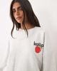 Kaiia Kaiia cotton rich New York graphic sweatshirt in heather gray - 3