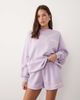 Kaiia Kaiia cotton rich printed logo sweatshirt fabric shorts in lilac and lemon - part of a set-Purple - 1