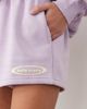 Kaiia Kaiia cotton rich printed logo sweatshirt fabric shorts in lilac and lemon - part of a set-Purple - 3