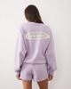 Kaiia Kaiia cotton rich printed logo sweatshirt fabric shorts in lilac and lemon - part of a set-Purple - 4