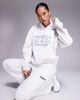 Kaiia Kaiia cotton rich sport NYC oversized hoodie in gray heather - 1