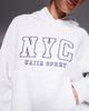 Kaiia Kaiia cotton rich sport NYC oversized hoodie in gray heather - 3