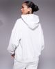 Kaiia Kaiia cotton rich sport NYC oversized hoodie in gray heather - 4