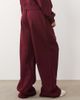 Kaiia Kaiia cotton rich wide leg sweatpants in burgundy - part of a set-Red - 2