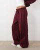 Kaiia Kaiia cotton rich wide leg sweatpants in burgundy - part of a set-Red - 3