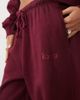 Kaiia Kaiia cotton rich wide leg sweatpants in burgundy - part of a set-Red - 4