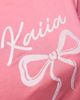 Kaiia Kaiia embroidered bow logo crew neck short sleeve crop top in coral and baby pink - part of a set-Multi - 3