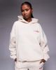 Kaiia Kaiia embroidered logo sweethearts sticker back graphic oversized hoodie in cream - part of a set-White - 1