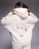 Kaiia Kaiia embroidered logo sweethearts sticker back graphic oversized hoodie in cream - part of a set-White - 2