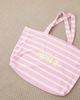 Kaiia Kaiia embroidered logo terrycloth tote bag in pink and white stripes - part of a set - 4