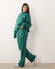 Kaiia Kaiia embroidered logo wide leg sweatpants in dark green and pink - part of a set-Multi - 1